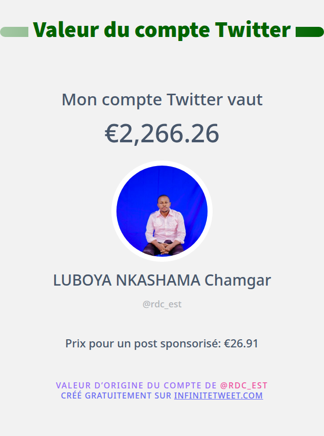 LUBOYA NKASHAMA Chamgar tweet media