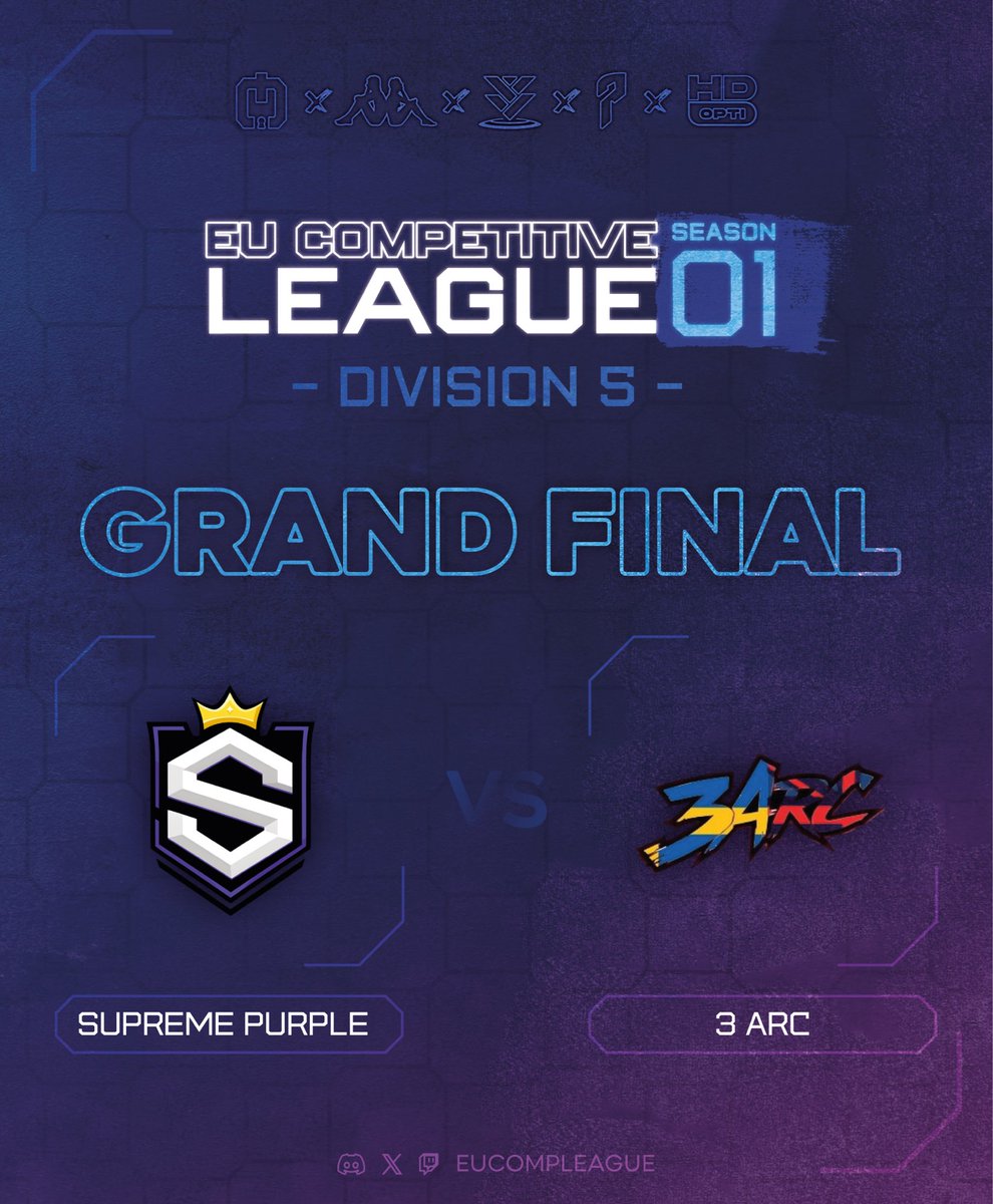 Division 5 Grand Final 🌐 

<a href="/SupremeSportsUK/">Supreme eSports</a> vs 3arc

🕰️ 8.30pm
🎙️ <a href="/lozzha_/">Loz</a> 
📺 twitch.tv/eucompleague

After a tough bracket in division 5, who will take the winners.. game of the night starts soon!👀