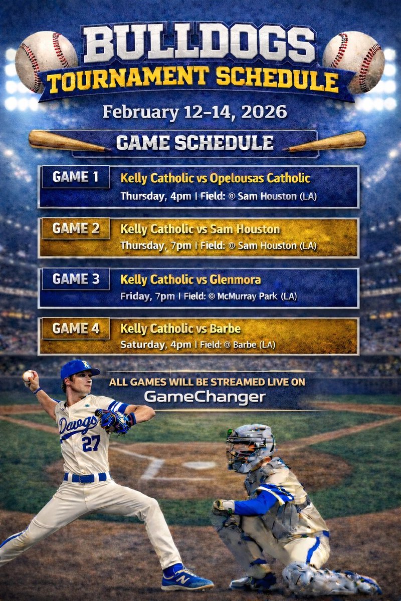 KellyCatholicBB's tweet photo. #4 ranked Dawgs head to LA this week to take on the top two teams in the state @PBRTX_Scouting @PrepBaseball_TX @PrepBaseballLA @FiveToolTexas @FiveToolSTX @ftrstarsseries @Texas_PG @TxBaseballRpt @PSTxHSBaseball @TeamLSCSN @TXPSMedia @JasonTyner12 https://t.co/GVt3OkNaBT