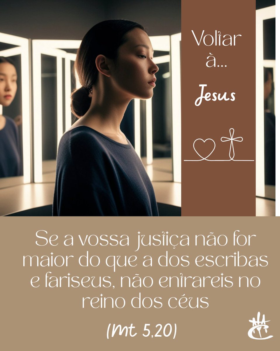 🇵🇹 «Se a vossa justiça não for maior do que a dos escribas e fariseus, não entrareis no reino dos céus».
Jesus recorda-nos que a luz nasce do coração. Não aparências, mas verdade interior 💛. Viver unificados por dentro 🌱✨.
#Voltar #Consolação #FamíliaConsolação