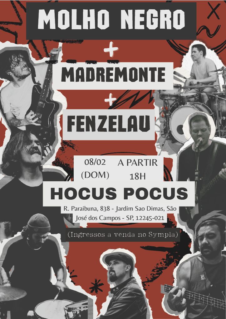 HOJE AS 18H
*MOLHO NEGRO + MADREMONTE + FENZELAU NO HOCUS POCUS*

#VemProHocus