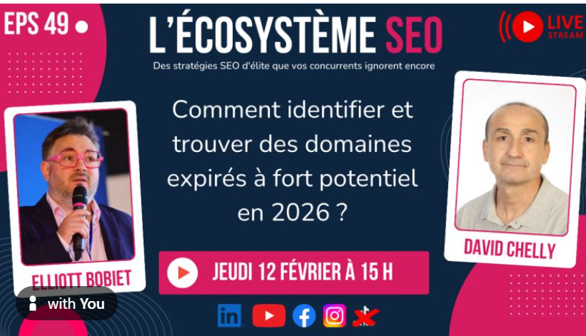 onlinestratfr's tweet photo. 📽️ Rendez-vous ce Jeudi à 15h en live si vous êtes référenceur, agence Web, CPI, namer ou domainer
https://t.co/Z8mKA32Ix7
-> Les noms de domaine expirés font partie des actifs les plus précieux et les plus méconnus du Web

Nous vous présenterons avec @Elliott_bobiet  les techniques avancées d'identification et de récupération des domaines expirés, et répondrons à vos questions