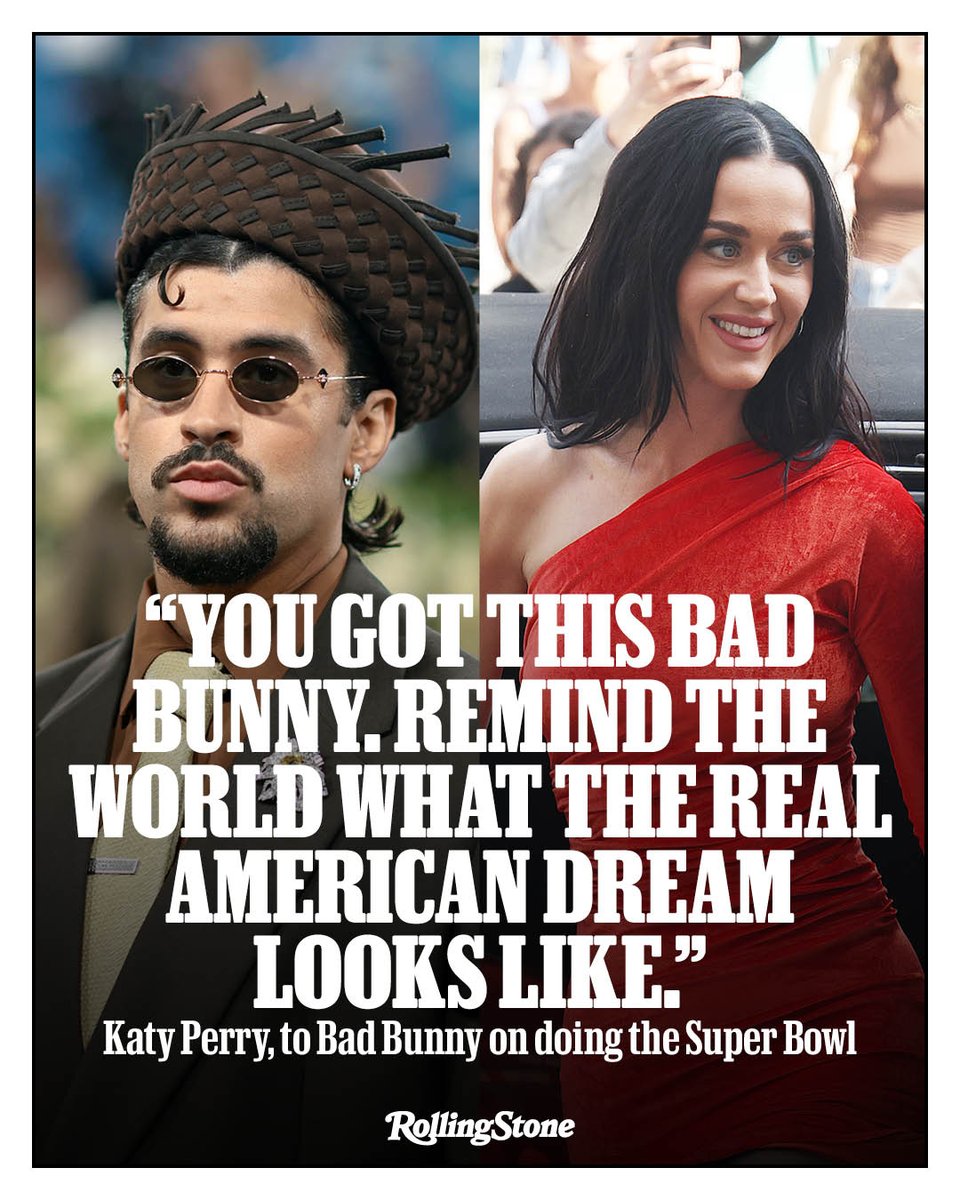 .<a href="/katyperry/">KATY PERRY</a> sends Bad Bunny a message ahead of the Super Bowl halftime show.

"You got this Bad Bunny. Remind the world what the real American dream looks like."