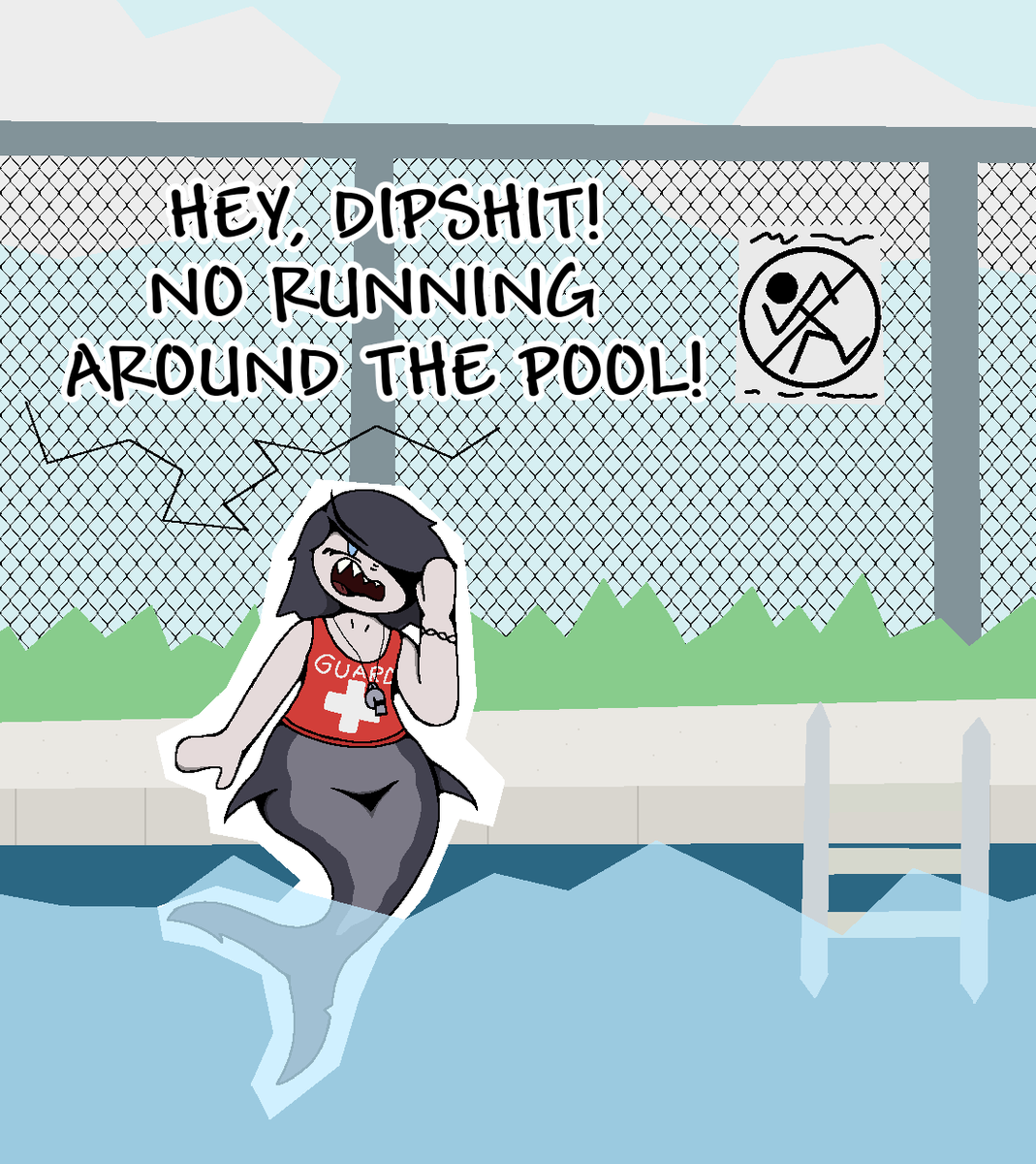 Tried out a bit of a new style for this one, please welcome Dell, the very polite lifeguard! :3c