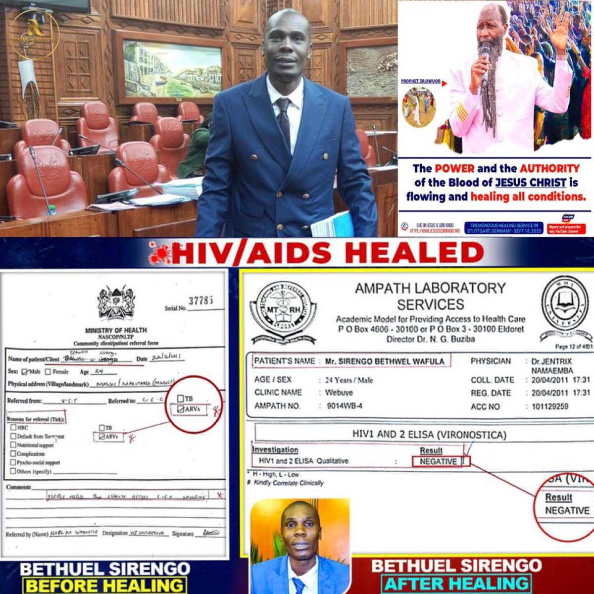 PstVitalis's tweet photo. Let this be published very well Globally...
HIV/AIDS deleted... 

https://t.co/iPeXzOZCwH…

#HIVHealedMustWatch https://t.co/6GLPWfjPVP