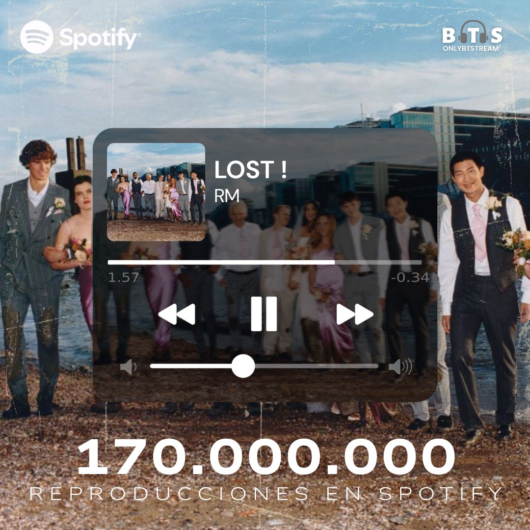 OnlyBTStream's tweet photo. 🎧| "LOST!" de #RM ha superado 170 millones de streams en Spotify!
🔗:https://t.co/i21KSu26b4
#RM #RM_LOST #RightPlaceWrongPerson https://t.co/Pmf9k0EYGv