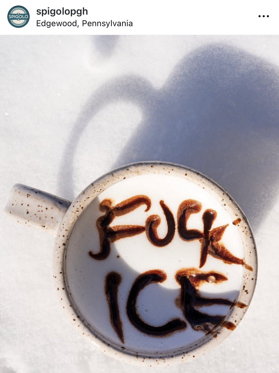 libsoftiktok's tweet image. Found a coffee shop in Pittsburgh, PA who probably doesn’t want your business if you support ICE arresting foreign pedos

They also say ICE needs to be “confronted, repelled, and crushed.”

This is basically a call for an insurrection.

Make sure everyone in PA sees this!