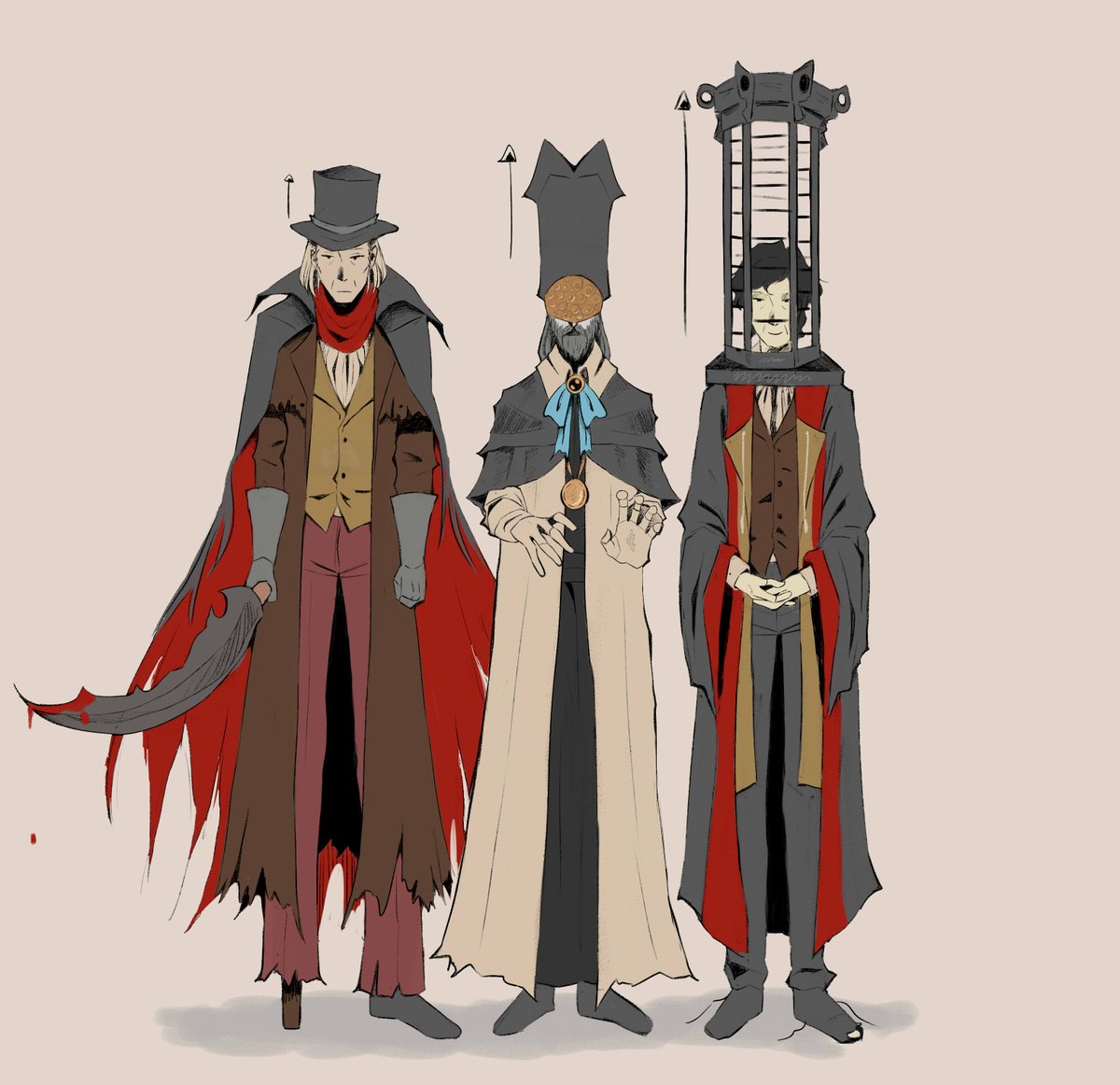 Apparently, at Byrgenwerth the first thing they teach is that tall hats are the best thing in the world
#bloodborne #art