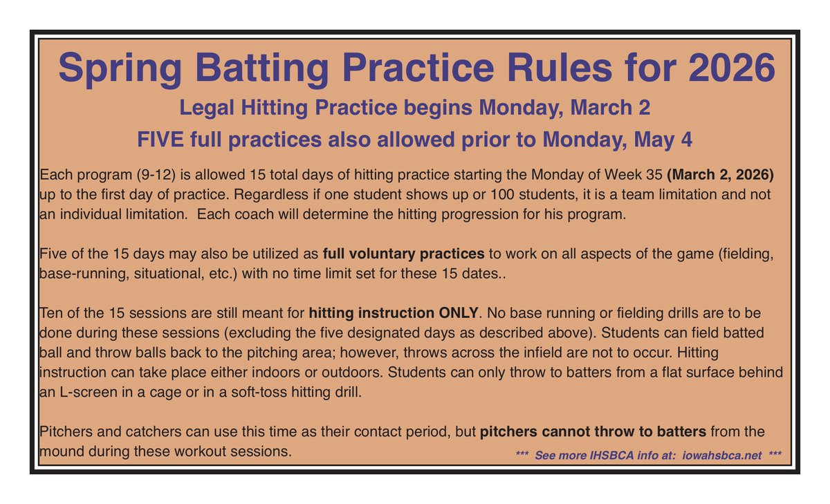 Iowa HS Baseball Coaches Association tweet media