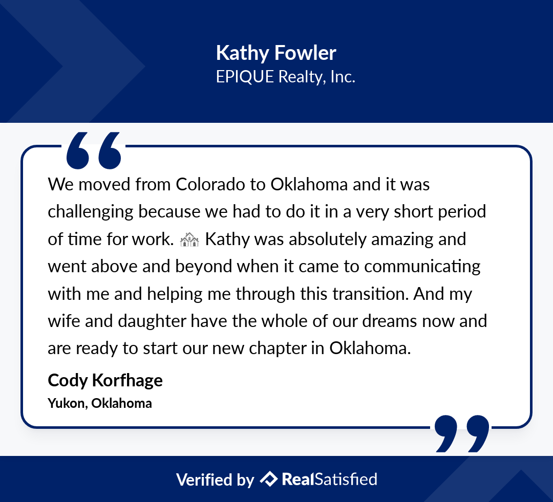 KathyFowlerOK's tweet photo. I'm always humbled by the kindness of my clients. Thank you. https://t.co/tOY1BxSpMY via @realsatisfied https://t.co/a5YPcLZyxU