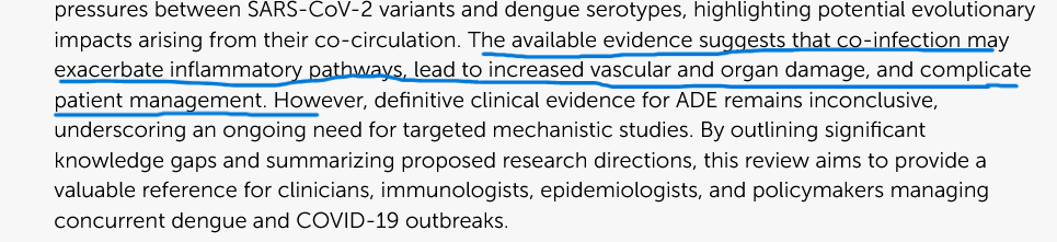 sborg40's tweet photo. An interesting new article about dengue virus, an insect borne virus,which has a connection with covid virus both in worse outcome in co-inf and also an intriguing overlapping epidemic stimulation probably immune mediated.
https://t.co/yKyMiZRbyT https://t.co/ejcRCjg3FL