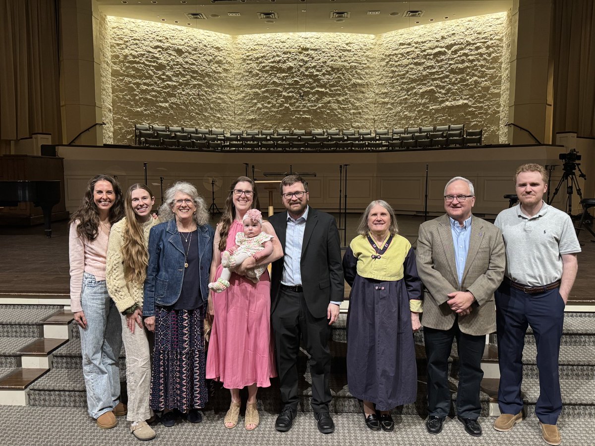 ProfMikeMorris's tweet photo. Our younger granddaughter (7 months) was at the parent/child dedication with part of the family this morning. https://t.co/4bgX9vQZaU