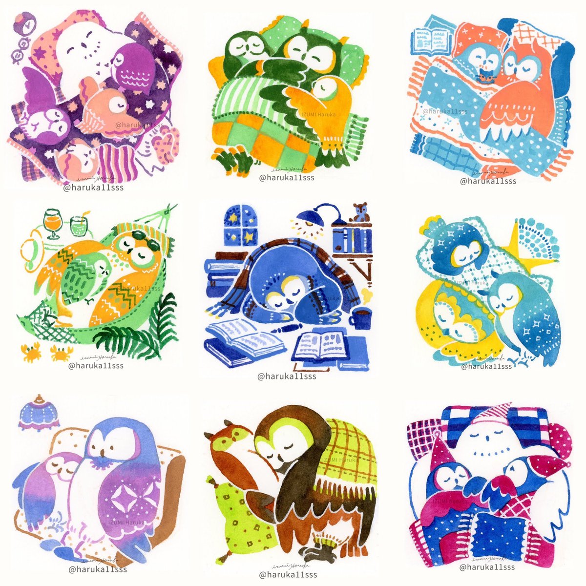 2/9は #フクロウの日 🦉

#ふくろうの日
#カラフルフクロウ

ぐっすりすやすや〜