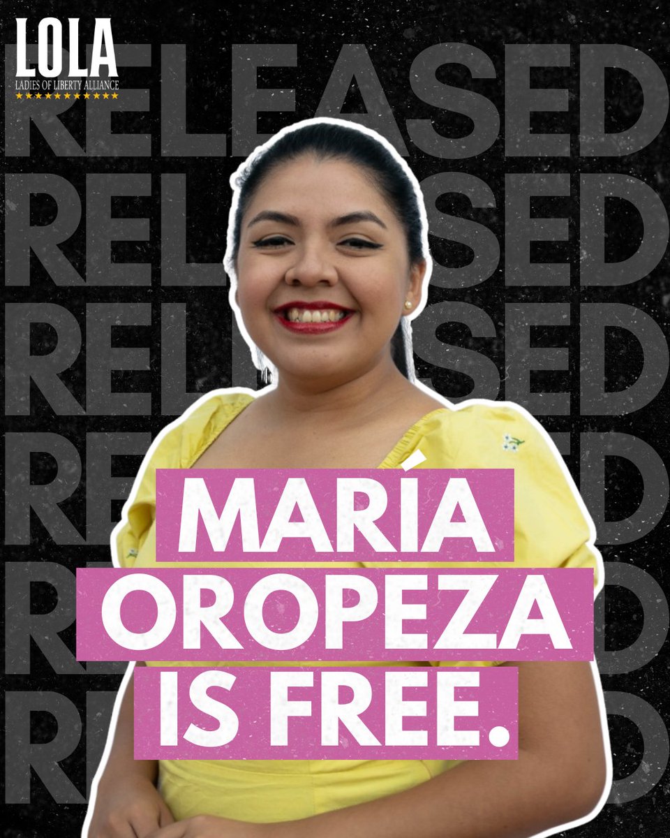 We are proud and relieved to announce that our leader, María Oropeza, has been RELEASED from El Helicoide today.