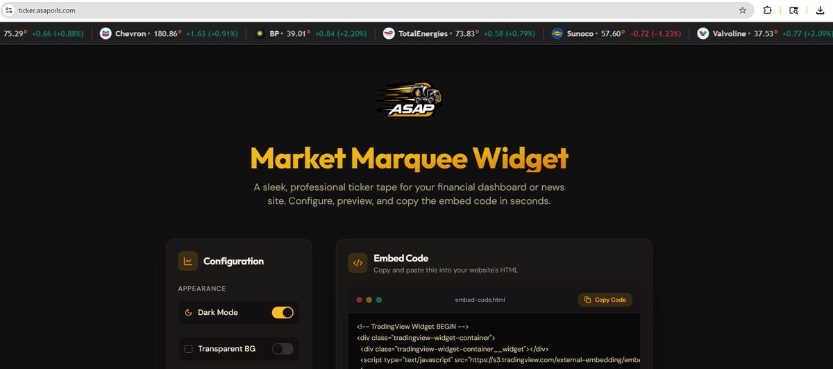 ASAP Oil Introduces TICKER.ASAPOILS.COM For Your Lubricant Website

asapoils.com/asap-oil-intro…