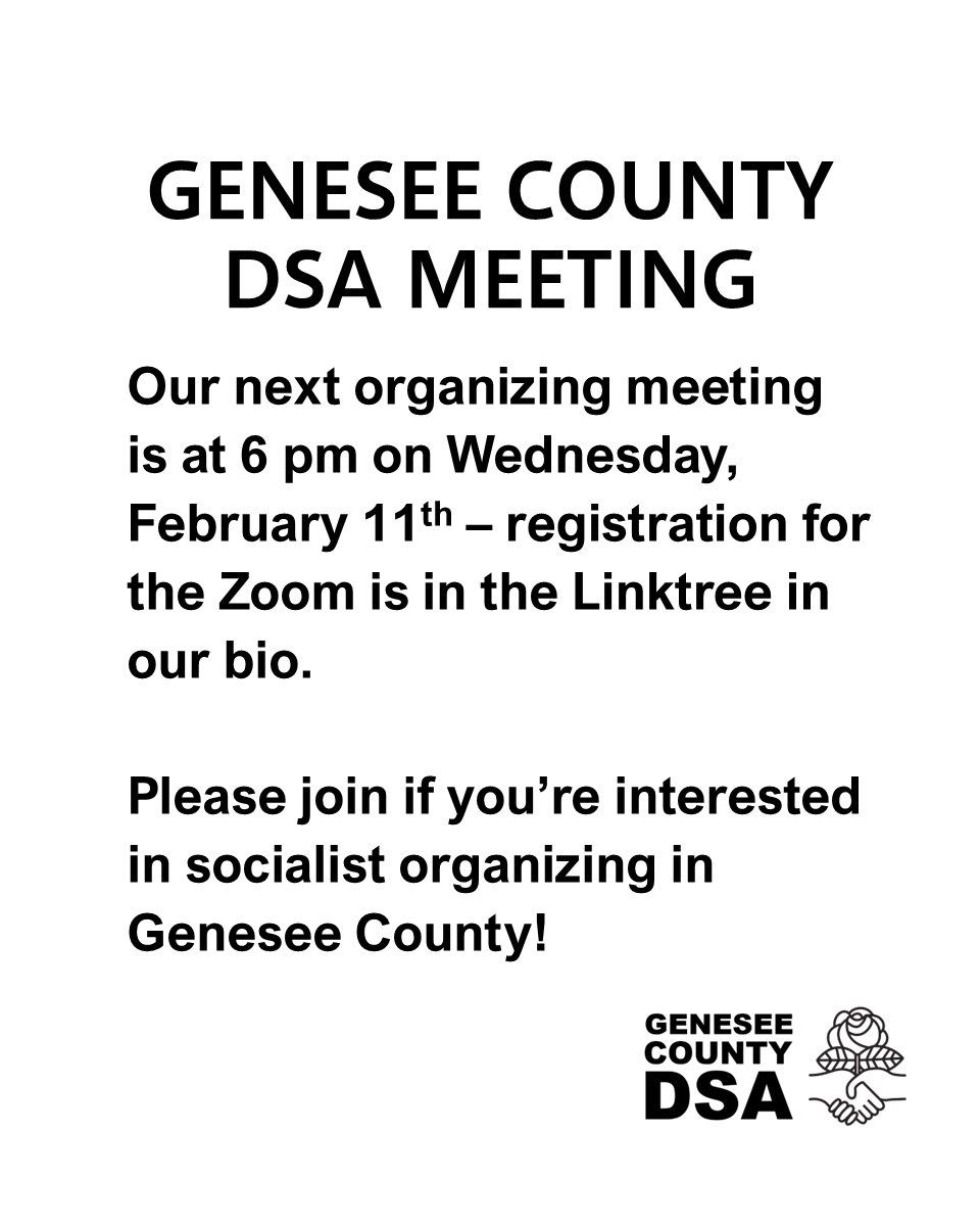 Genesee County DSA tweet media