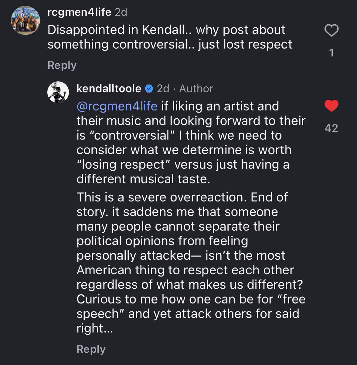 sonjamorganstan's tweet photo. Kendall Toole has ended user rcgmen4life in her Instagram comment section https://t.co/oU5mjmV2lC