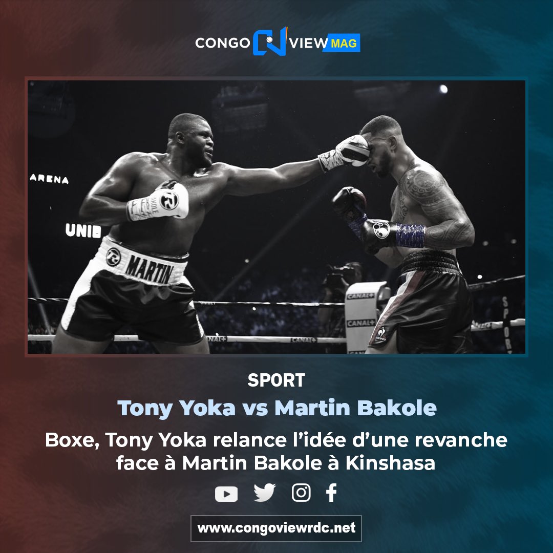 CongoView's tweet image. #Sport: #Boxe, Tony Yoka relance l’idée d’une revanche face à Martin #Bakole à #Kinshasa

Présent récemment à Kinshasa, #TonyYoka, le champion olympique français a ravivé la possibilité d’une revanche face à celui qui l’avait battu en 2022, infligeant ainsi au Français sa…
