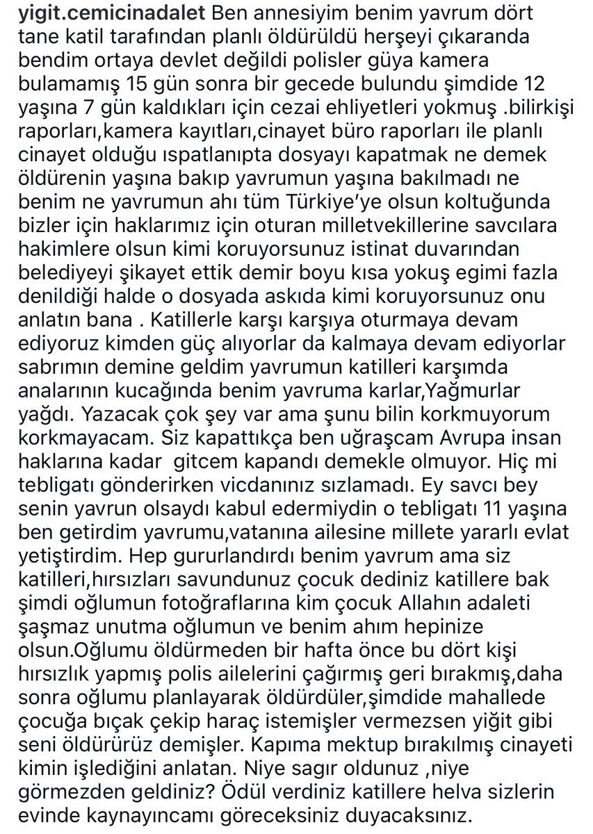 Yiğit Cem için Adalet (@yigiticinadalet) on Twitter photo 