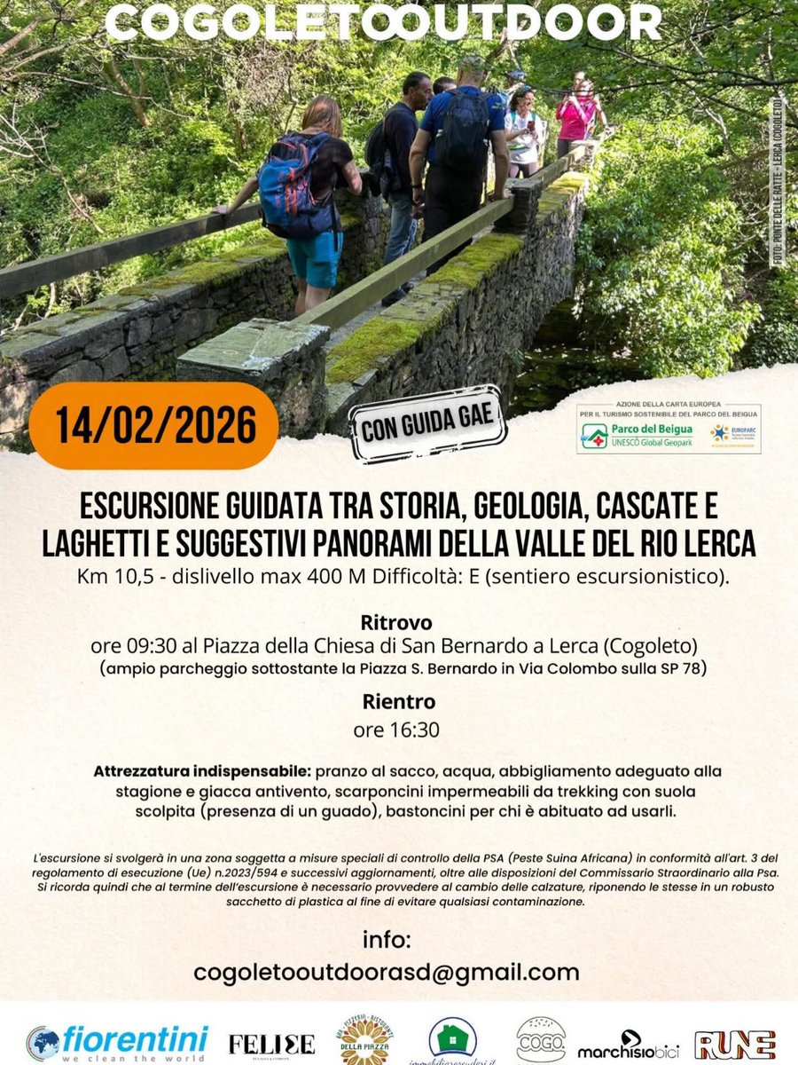 ESCURSIONE GUIDATA con guida GAE: Tra Storia, Geologia, Cascate e Laghetti e suggestivi panorami della Valle del Rio Lerca. Visita alla Casa Tipica Contadina Ligure di via Ciosa. Iscrizione tramite questo link⬇️⬇️⬇️: moduli.golee.it/cogoleto-outdo…