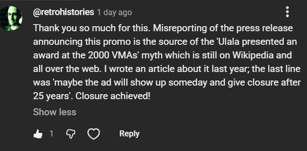Apparently my archival of a VHS tape containing a commercial featuring Ulala from Space Channel 5 solved a 25 year old mystery. 🥲