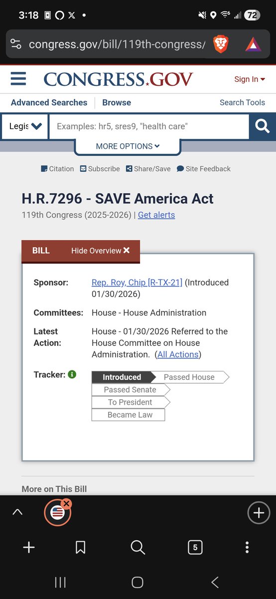 riskoriented's tweet image. Y'all are talking about the wrong bill still. This is the one that has a voter ID req. Note the introduction date.