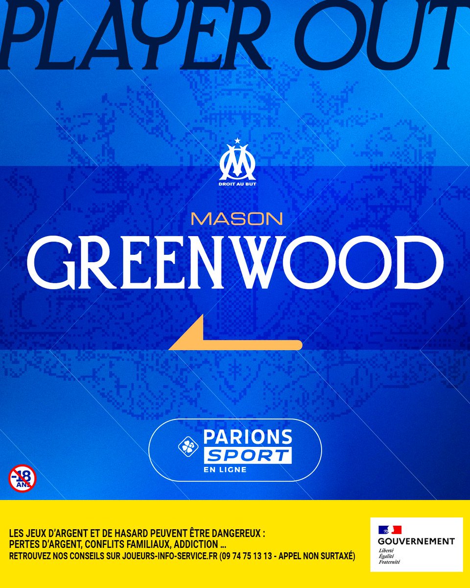 ⏱️ 80’ | #PSGOM 5️⃣-0️⃣

🔃 Changement pour l’OM : 

➡️ 𝗕𝗶𝗹𝗮𝗹 𝗡𝗮𝗱𝗶𝗿 🇲🇦
⬅️ 𝗠𝗮𝘀𝗼𝗻 𝗚𝗿𝗲𝗲𝗻𝘄𝗼𝗼𝗱