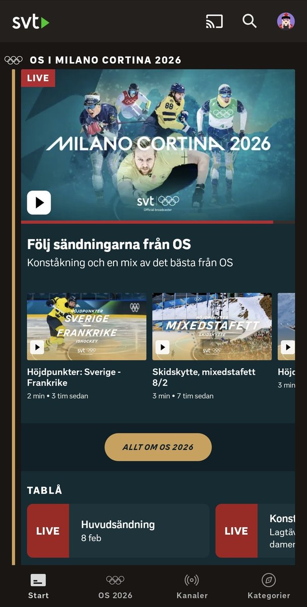 EricStarkare's tweet photo. Hej @svt om man inte vill se sport, OS eller liknande - Vilka möjligheter har jag att dölja detta i min SVTplay app?
Ni har även ett dedikerat menyval både i telefonens app och i TV's app samt att ert OS flöde tar upp hela min app.

Kan ni inte inför knappar för att dölja sport? https://t.co/PQAQhW2mIK