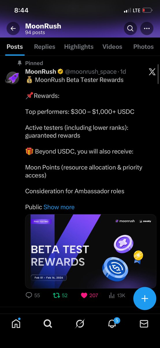 🚨 WakeUp Call ‼️

14k Milestone Completed on <a href="/Zetarium_/">Zetarium</a> 

What I did
- Reply
- Quote
- Post
Swapped 
Let’s keep the Engagement on Zetarium going ❤️‍🔥

QUICK alpha  testers needed join 300$ -1000$  profit 

after fulfilled requirement👇👇

Joint link : moonrush.space/waitlist/186B2….