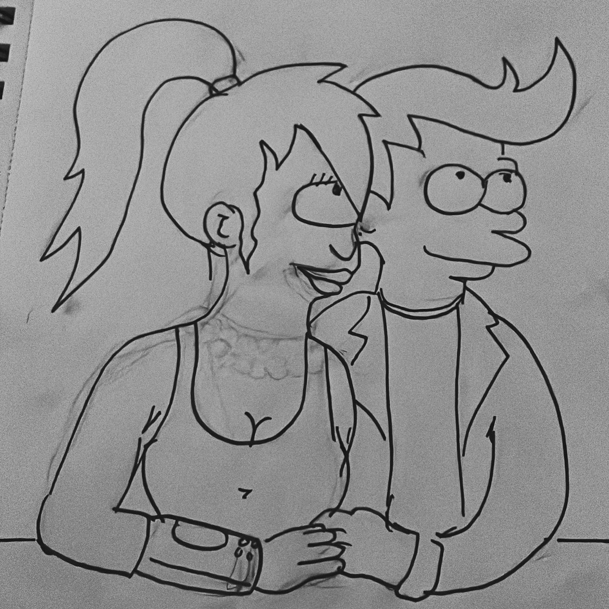 Leeks and Fry from futurama.

#drawingartwork #fryandleela #futuramafanart #cartooning #makingarteveryday