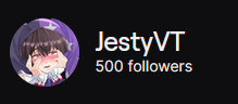 JestyVT's tweet photo. YALL IT WAS MY YEARS GOAL TO HIT 500 AND WE GOT THERE BARELY TWO MONTHS IN. Thank you ever so much for the 500 follows on twitch. I love and appreciate everyone who's supported me and I will do everything to make sure I give y'all what you deserve. Much love to all! RAHHHHHHHHHHH https://t.co/l1INvYF4ol