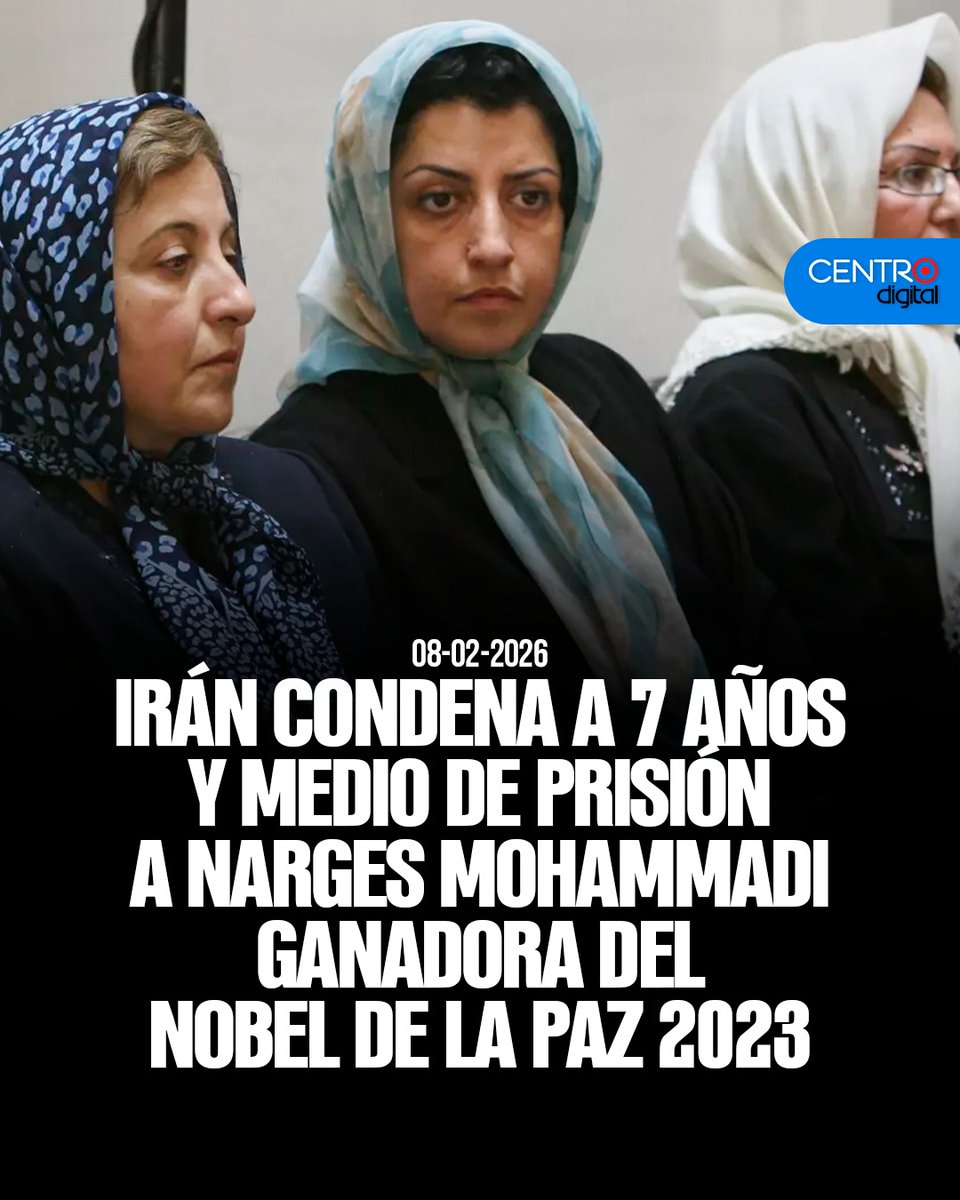 #ATENCION | Irán condena a 7 años y medio de prisión a Narges Mohammadi, Nobel de la Paz 2023. La activista fue sentenciada por “conspiración” y “propaganda” contra el Estado. Su abogado alerta sobre su delicado estado de salud y pide excarcelación médica.

Los Detalles ➡️