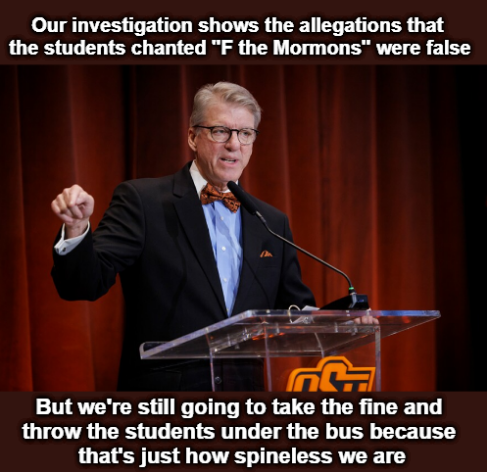 SnapAgainThanos's tweet photo. Two takeaways from the statement:
1. The OSU administration should've come to the support of the students after the allegations were proven false.
2. I'm glad the the allegations were proven false because I want the BYU fanbase to know that's not who we are. https://t.co/u9cLNfQDAK