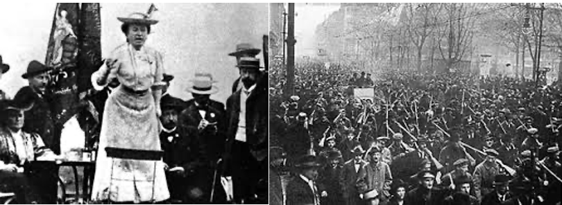 Rosa Luxemburg: “There is nothing more mutable than human psychology. The psyche of the masses…always carries all the latent possibilities… A leader in the grand style does not adapt his tactics to the momentary mood of the masses, but rather to the iron laws of development.”