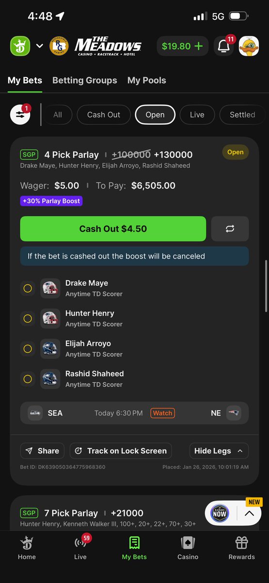 stevenlevy08's tweet photo. @DKSportsbook LETS GOOO https://t.co/1NEogkLFqU