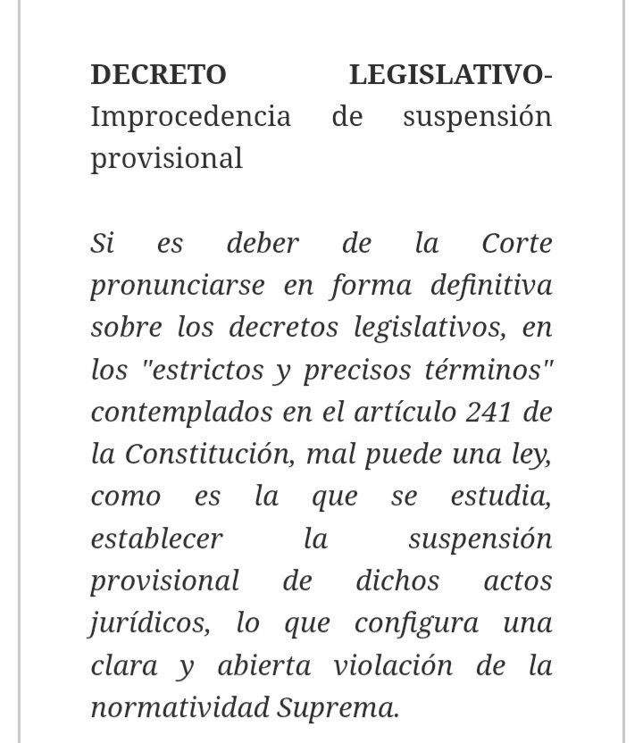 Sentencia C-179 de 1994 <a href="/CConstitucional/">Corte Constitucional</a>, no podía la corte suspender decreto de emergencia económica. <a href="/petrogustavo/">Gustavo Petro</a>,estamos ante un cartel político.