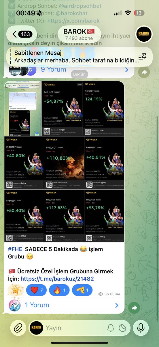 #FHE  SADECE 5 Dakikada 😂 işlem Grubu 😌

Ücretsiz Telegram İşlem Grubuna Girmek İçin: t.me/barokuz