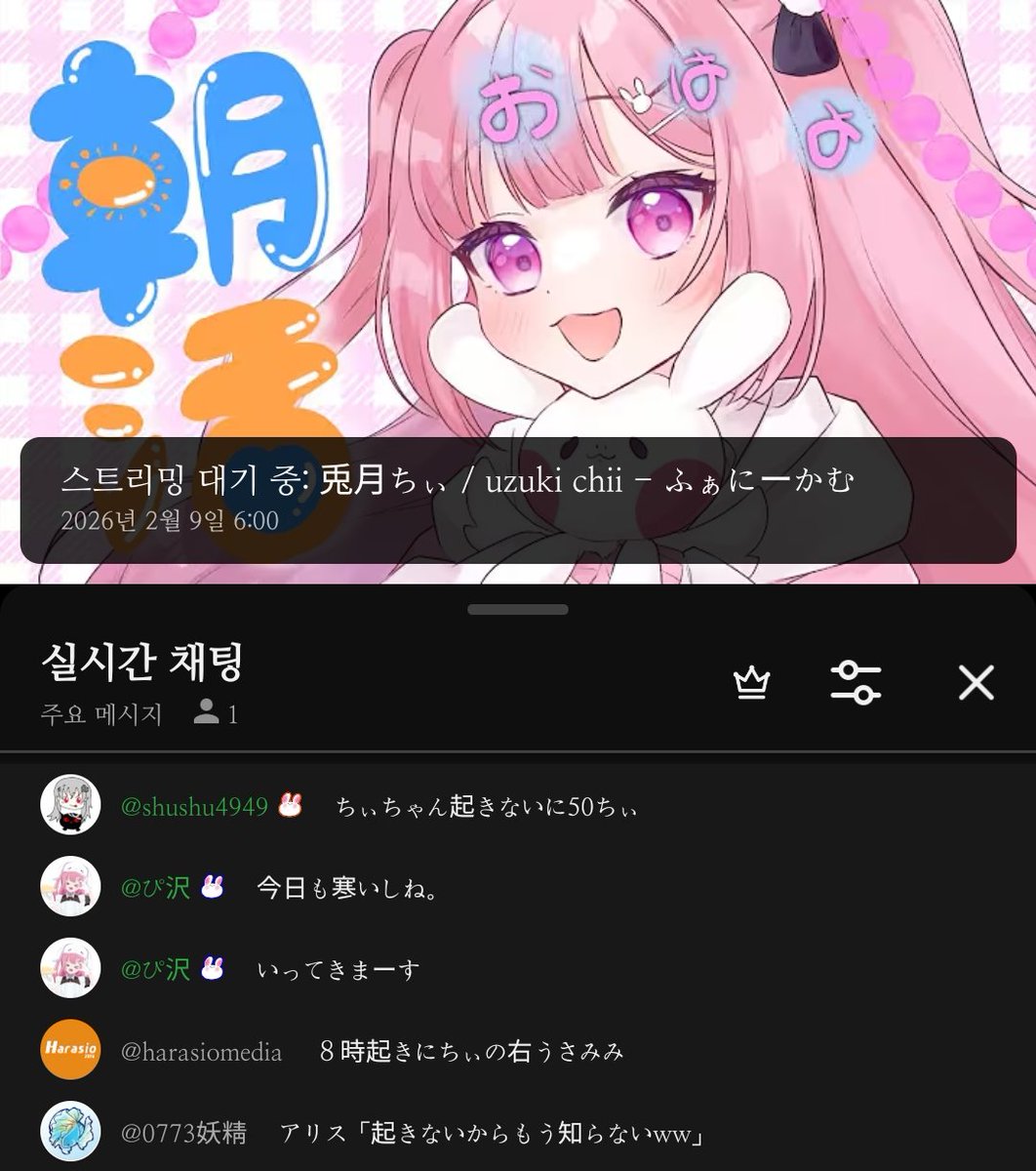 けさのちぃ 起きない - 50ちぃ 8時に起きる - ちぃ右うさみみ さぁ