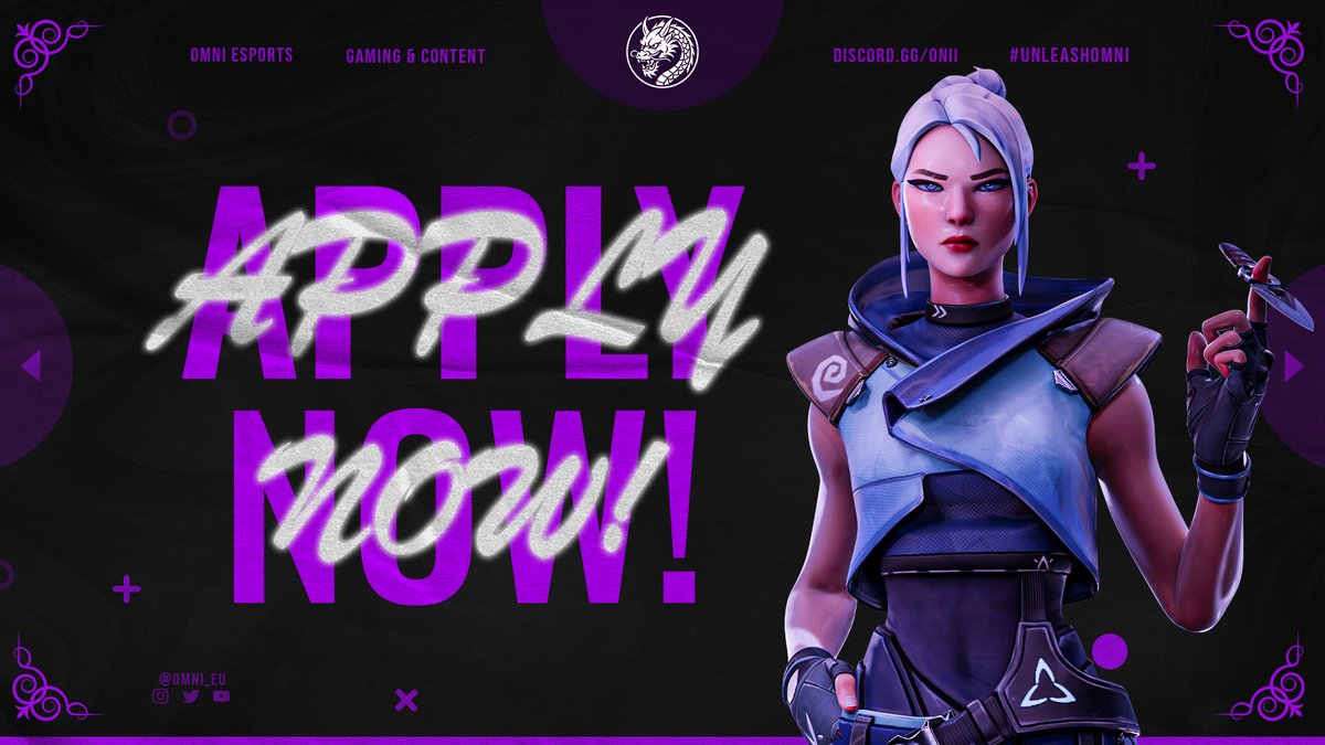 🌸 We are LFP for our Valorant Main Team at <a href="/OMNI_EU/">OMNI eSports</a>! 🌸

Looking for:
⇨ All roles
⇨ Motivated, aiming for Pro Series
⇨ Long-term commitment

Requirements:
⇨ High Immortal 3 / Radiant peak
⇨ 5-6 days per week (≈2h/day)

Contact:
⇨ Discord: _akaashi or Twitter DM me :)