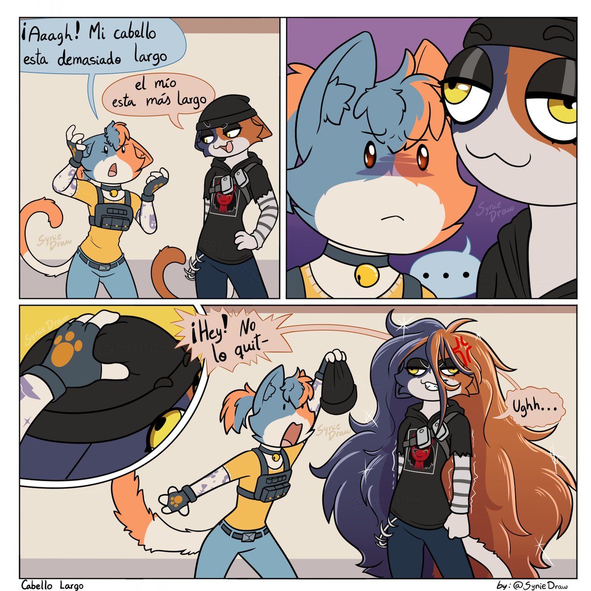 Cabello largo 🐱💙🧡