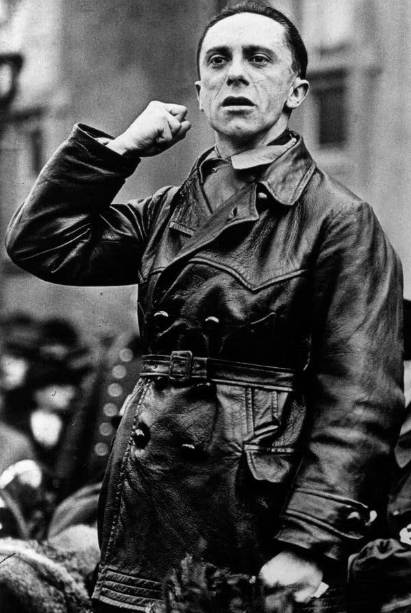 RabbiPoupko's tweet image. 90 years ago this man, Naz! Minister of Propaganda Joseph Goebbels, successfully got the most educated and most advanced country in the world, Germany, to believe one simple thing: ALL of their troubles were because of the Jewish people.  Like "free Palestine", his campaign…