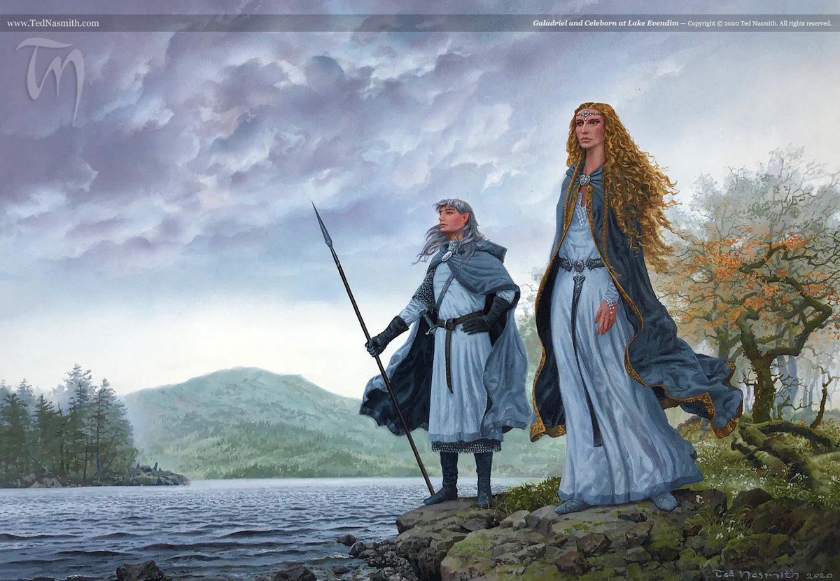 Galadriel and Celeborn at Lake Evendimby Ted Nasmith