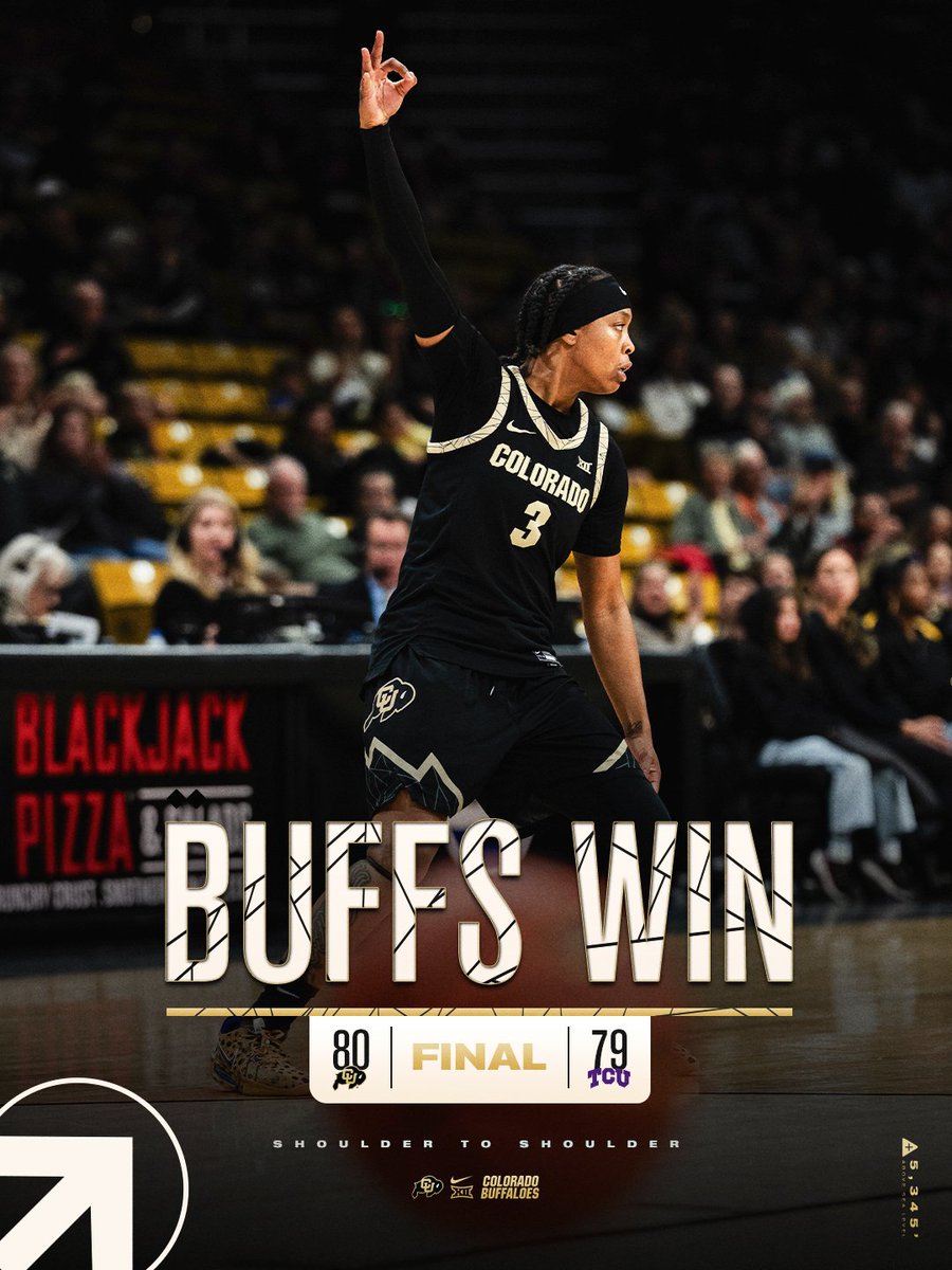 BUFFS WIN 🦬

<a href="/CUBuffsWBB/">Colorado Women's Basketball 🦬</a> takes down #14 TCU at CUEC 

#GoBuffs