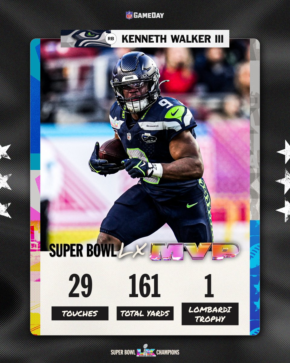 The #SuperBowlLX MVP: Kenneth Walker III 🙌