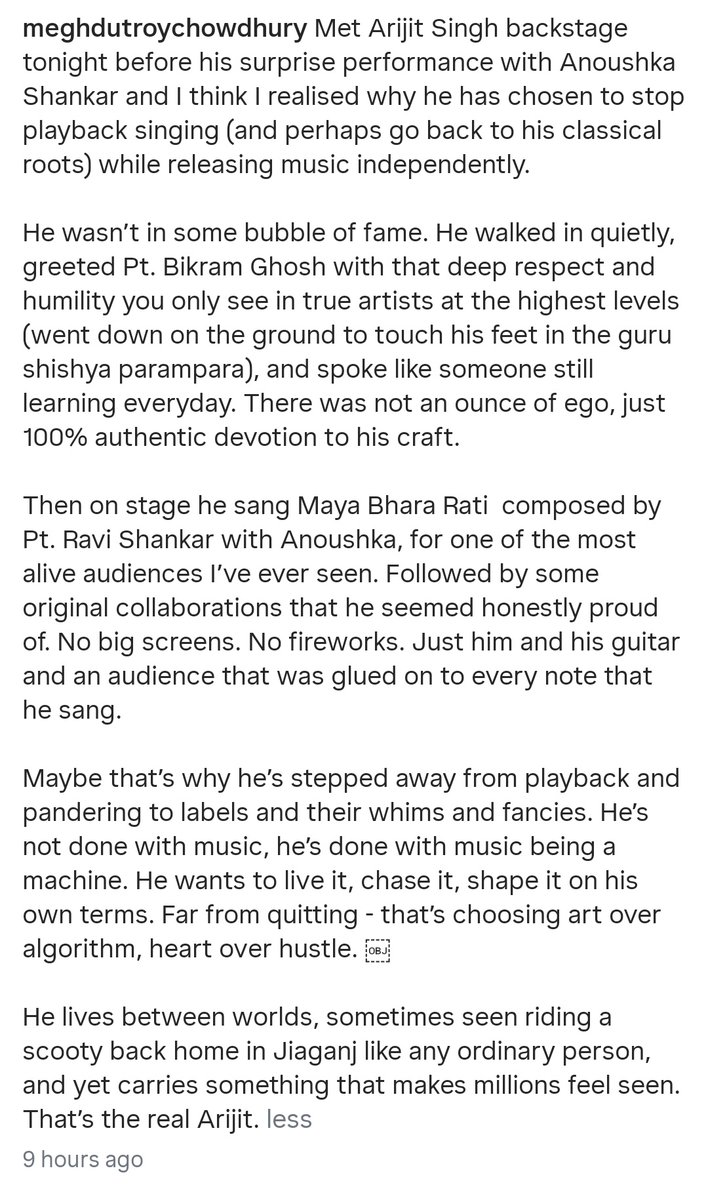 ArijitSingh_FC7's tweet photo. Meghdut Roy Chowdhury's Instagram post

#ArijitSingh @Atmojoarjalojo https://t.co/bGfUF1qOSi