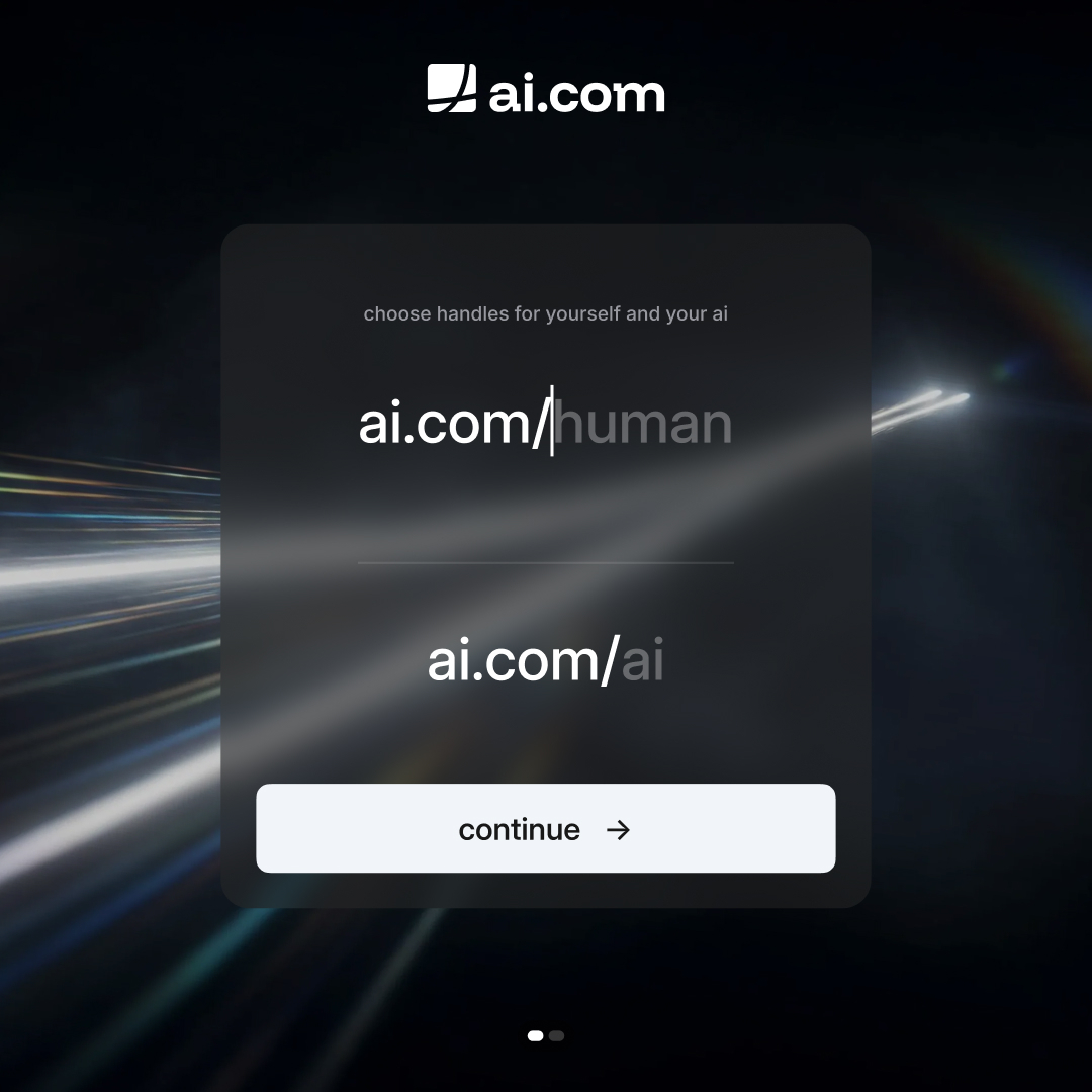 aidotcom's tweet image. ai.com is the world’s first easy-to-use and secure AI agent.

No technical setup required. Your  agent runs in a secure environment with segregated and encrypted data.

Reserve your handle now at