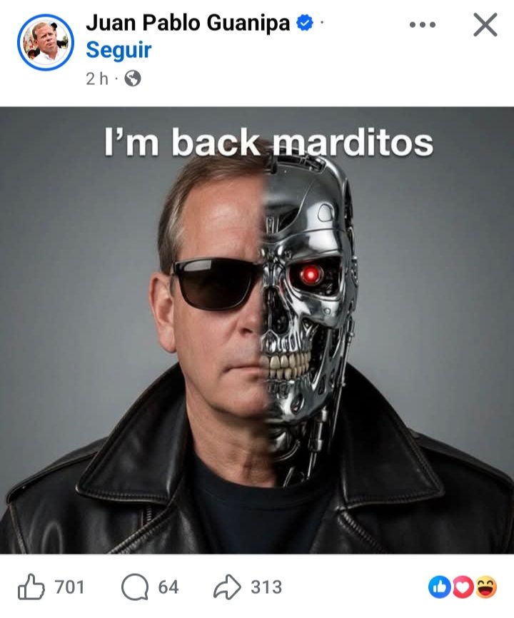 Del "Súper Bigote", pasando por "Drácula" a "Guanipator"  ... Todos deben estar inhalando algo parecido por allá arriba en las cúpulas