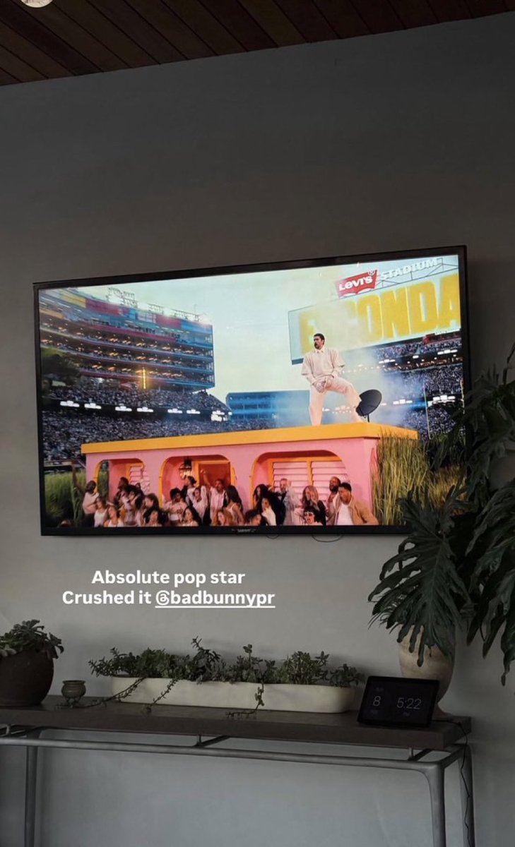 Nick Jonas showing his support for bad bunny during the super bowl!