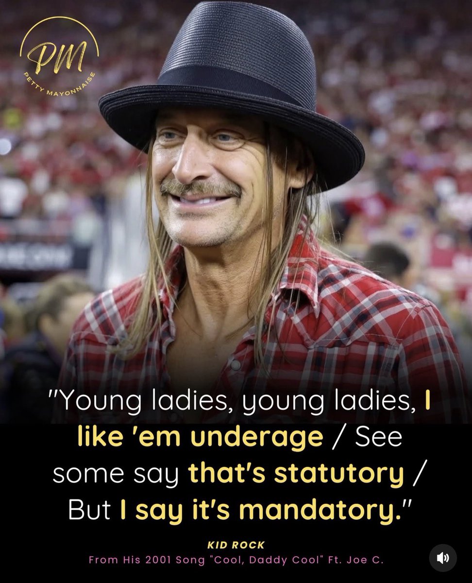 Yep, Kid Rock known for his "beautiful lyrics"