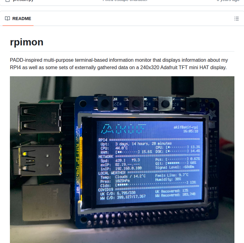 System Status Full Screen Raspberry Pi Terminal monitor for Raspberry Pi system stats and weather https://t.co ...